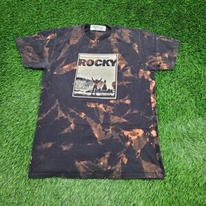 Rocky Balboa Shirt Large 21x27 Black Bleached Boxing
